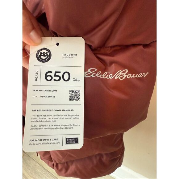 Eddie Bauer Women's Lodge Cascadian Down Parka In Burnt Orange Size M - Picture 9 of 10